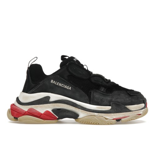 Кроссы Balenciaga Triple S DIY Black Red White - мужская сетка размеров
