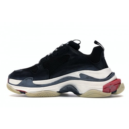 Кроссы Balenciaga Triple S Black White Red (2018 Reissue) - мужская сетка размеров