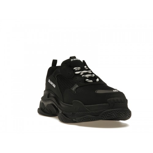 Кроссы Balenciaga Triple S Black White Laces - мужская сетка размеров