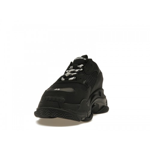 Кроссы Balenciaga Triple S Black White Laces - мужская сетка размеров