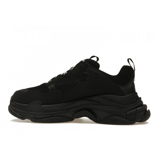 Кроссы Balenciaga Triple S Black White Laces - мужская сетка размеров