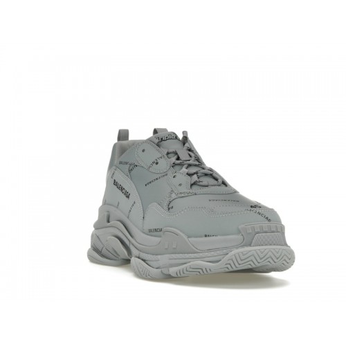Кроссы Balenciaga Triple S AllOver Logo Grey Black - мужская сетка размеров