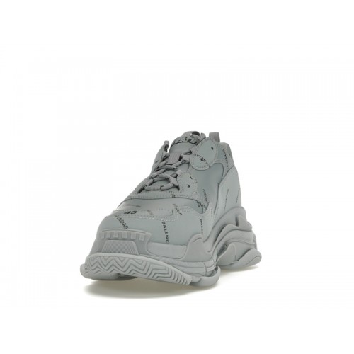 Кроссы Balenciaga Triple S AllOver Logo Grey Black - мужская сетка размеров