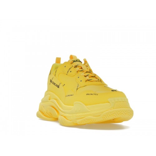 Balenciaga Triple S Allover Logo Yellow - мужская сетка размеров