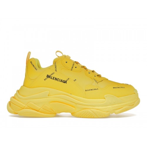 Balenciaga Triple S Allover Logo Yellow - мужская сетка размеров