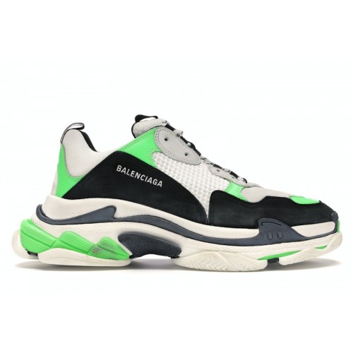 Кроссы Balenciaga Triple S Green Black - мужская сетка размеров