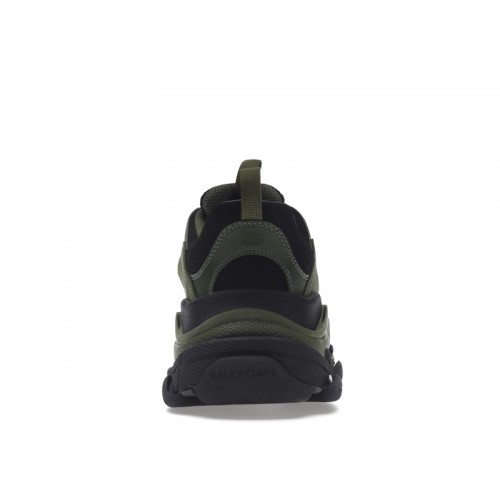 Кроссы Balenciaga Triple S Dark Green Black - мужская сетка размеров