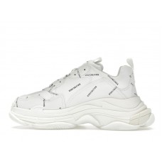 Кроссовки Balenciaga All Over Logo Triple S White Black