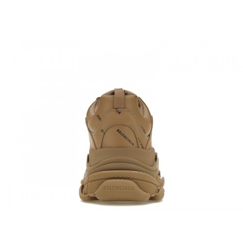 Кроссы Balenciaga All Over Logo Triple S Beige - мужская сетка размеров