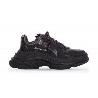 Кроссовки Balenciaga Triple S AllOver Logo Black Grey Leather Free