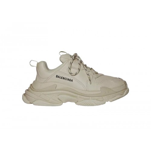 Кроссы Balenciaga Triple S Beige Faux Leather - мужская сетка размеров