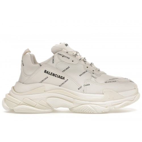 Кроссы Balenciaga Triple S AllOver Logo White Multicolor - мужская сетка размеров