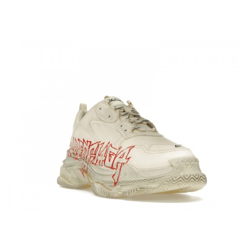 Кроссы Balenciaga Triple S DIY Metal White Red - мужская сетка размеров