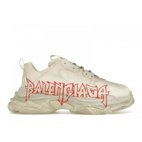 Кроссы Balenciaga Triple S DIY Metal White Red - мужская сетка размеров
