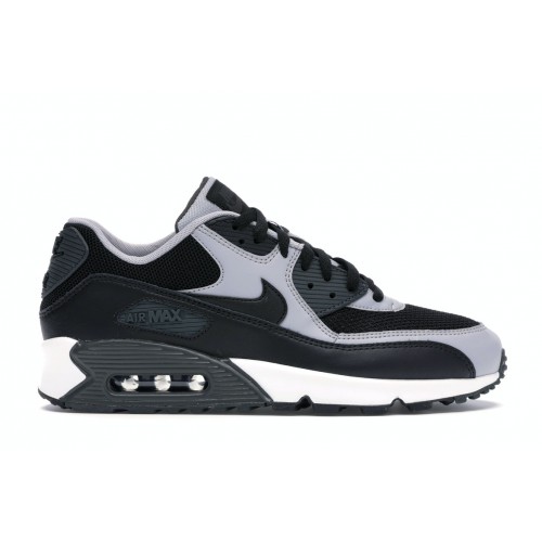 Кроссы Nike Air Max 90 Black Wolf Grey - мужская сетка размеров