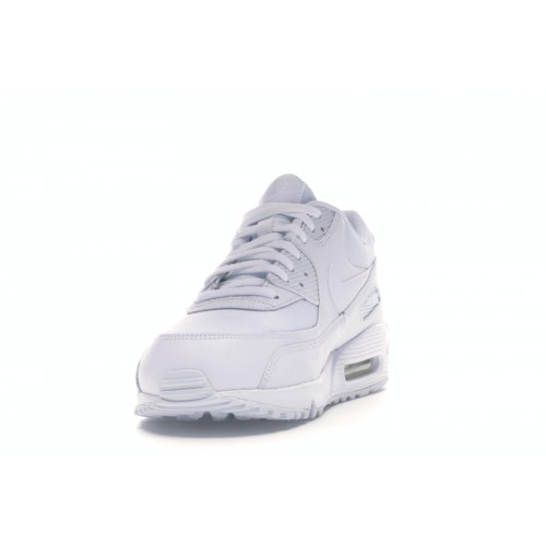 Кроссы Nike Air Max 90 Triple White - мужская сетка размеров