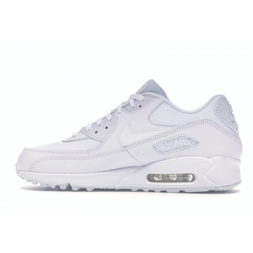 Кроссы Nike Air Max 90 Triple White - мужская сетка размеров