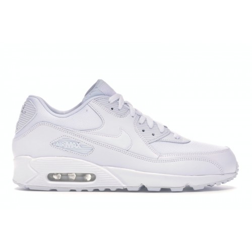 Кроссы Nike Air Max 90 Triple White - мужская сетка размеров