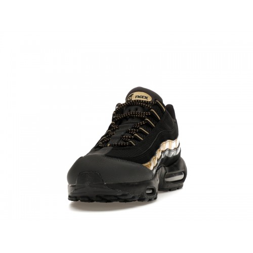 Кроссы Nike Air Max 95 Black Metallic Gold - мужская сетка размеров