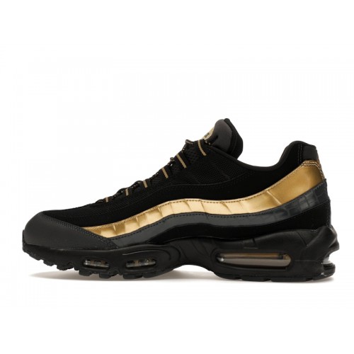 Кроссы Nike Air Max 95 Black Metallic Gold - мужская сетка размеров