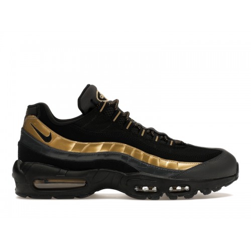 Кроссы Nike Air Max 95 Black Metallic Gold - мужская сетка размеров