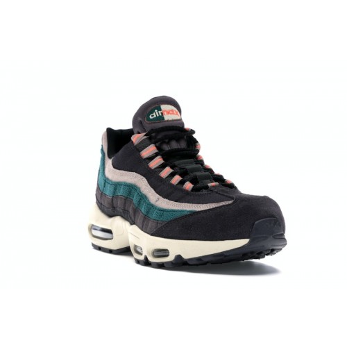 Кроссы Nike Air Max 95 Grey Rainforest Bright Mango - мужская сетка размеров