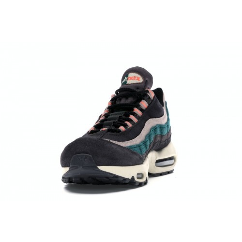 Кроссы Nike Air Max 95 Grey Rainforest Bright Mango - мужская сетка размеров