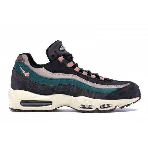 Кроссы Nike Air Max 95 Grey Rainforest Bright Mango - мужская сетка размеров