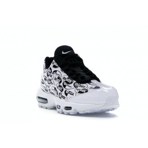 Кроссы Nike Air Max 95 All Over Print White Black - мужская сетка размеров