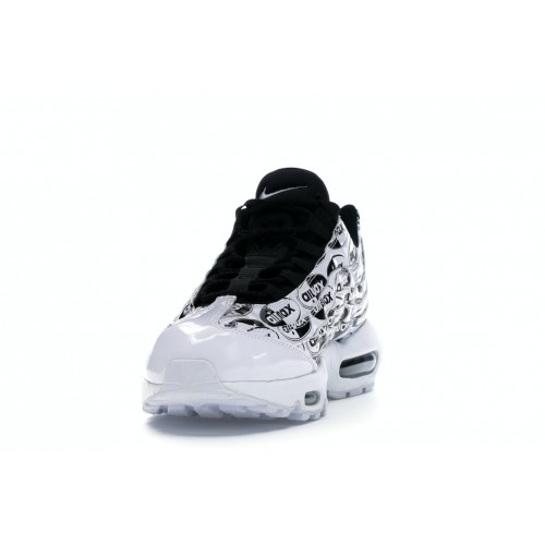 Кроссы Nike Air Max 95 All Over Print White Black - мужская сетка размеров