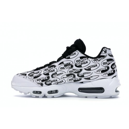 Кроссы Nike Air Max 95 All Over Print White Black - мужская сетка размеров