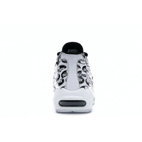 Кроссы Nike Air Max 95 All Over Print White Black - мужская сетка размеров