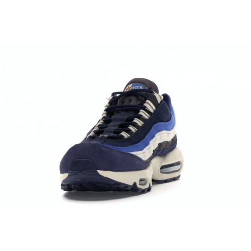 Кроссы Nike Air Max 95 Blackened Blue Light Cream - мужская сетка размеров