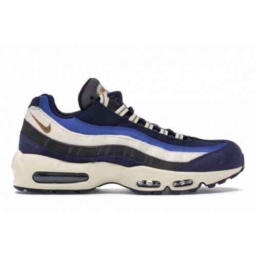 Кроссы Nike Air Max 95 Blackened Blue Light Cream - мужская сетка размеров