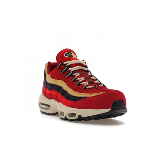 Кроссы Nike Air Max 95 Red Crush Wheat Gold - мужская сетка размеров