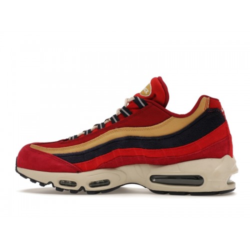 Кроссы Nike Air Max 95 Red Crush Wheat Gold - мужская сетка размеров