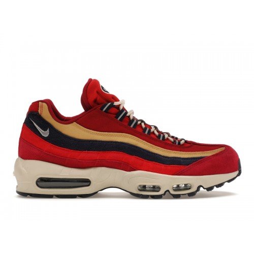 Кроссы Nike Air Max 95 Red Crush Wheat Gold - мужская сетка размеров