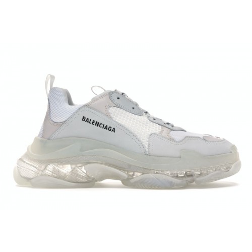 Кроссы Balenciaga Triple S Clear Sole White - мужская сетка размеров