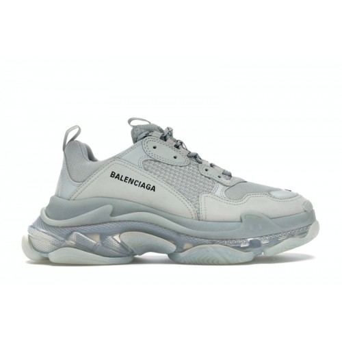 Кроссы Balenciaga Triple S Clear Sole Grey - мужская сетка размеров