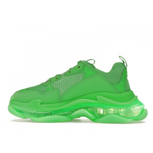 Кроссы Balenciaga Triple S Clear Sole Bright Green - мужская сетка размеров