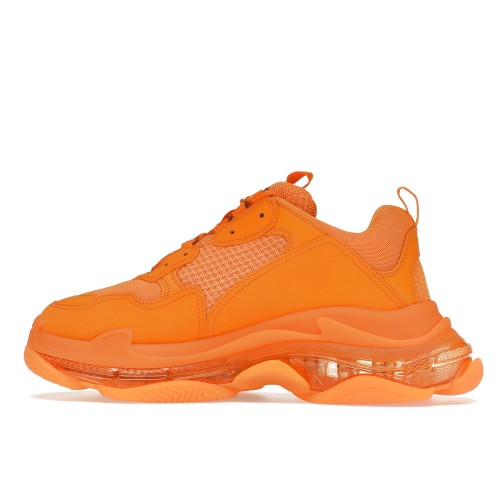 Кроссы Balenciaga Triple S Clear Sole Orange - мужская сетка размеров