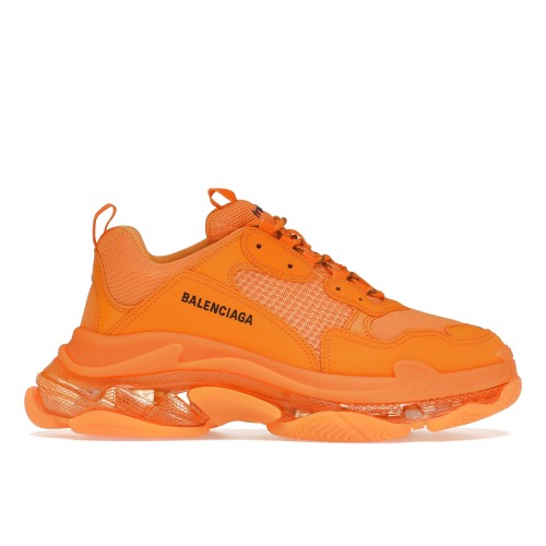 Кроссы Balenciaga Triple S Clear Sole Orange - мужская сетка размеров