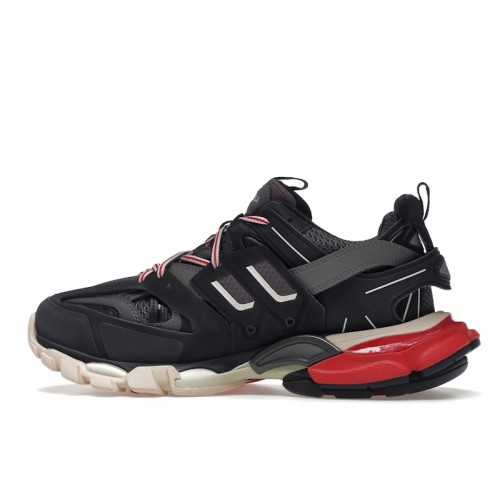 Кроссы Balenciaga Track Black Grey Red - мужская сетка размеров