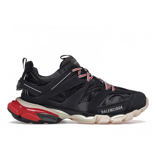 Кроссы Balenciaga Track Black Grey Red - мужская сетка размеров