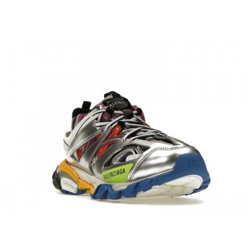Кроссы Balenciaga Track Leather Free White Silver Multi - мужская сетка размеров