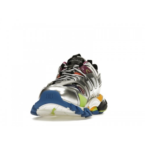 Кроссы Balenciaga Track Leather Free White Silver Multi - мужская сетка размеров