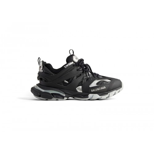 Кроссы Balenciaga Track Black Silver - мужская сетка размеров