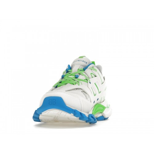 Кроссы Balenciaga Track White Blue Green - мужская сетка размеров
