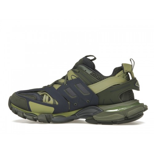 Кроссы Balenciaga Track Green Navy Yellow - мужская сетка размеров
