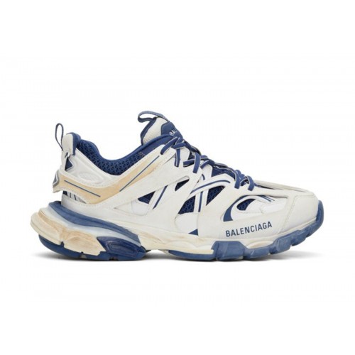 Кроссы Balenciaga Track Worn Out White Blue (W) - женская сетка размеров